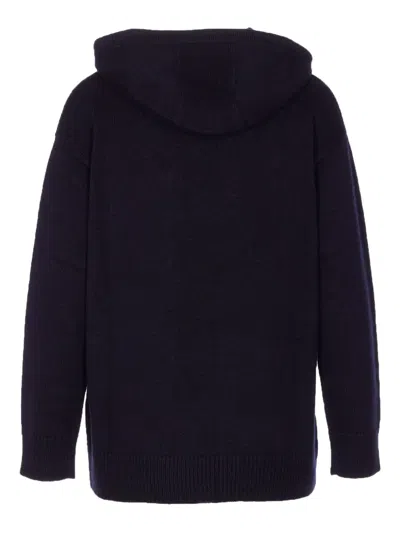 Max Mara Wool And Cashmere Hooded Sweater In Black