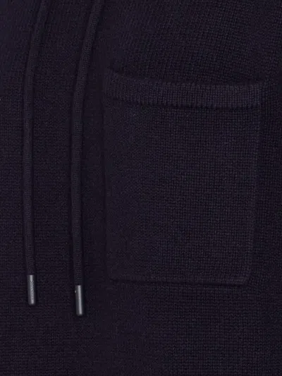 Max Mara Wool And Cashmere Hooded Sweater In Black