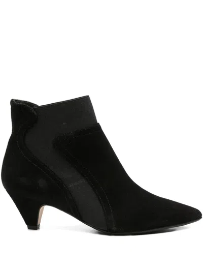 Anna F Pointed-toe Elastic-insert Boots In Blue