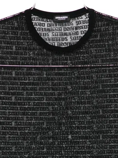 Dsquared2 Logo-print Mesh T-shirt In Black