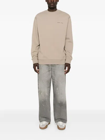 Samsoe & Samsoe Logo Long-sleeved Sweatshirt In Neutral