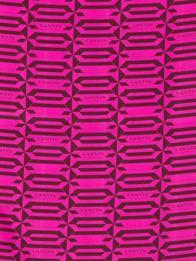 Lanvin Geometric Pattern Lightweight Rectangular Scarf In Pink