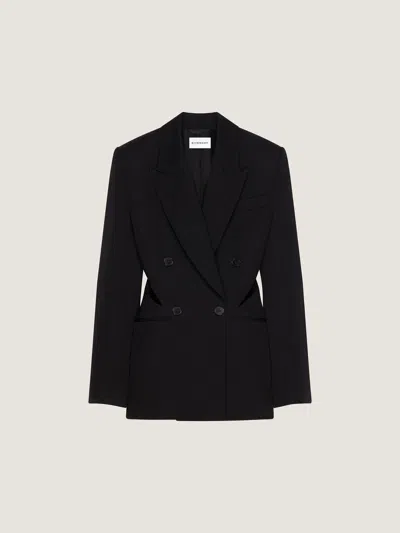 Givenchy Double-breasted Slashed Jacket In Wool In Black