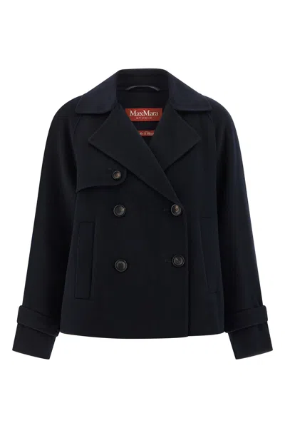 Max Mara Studio Nupar Double-breasted Jacket In Blue