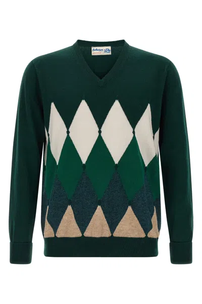 Ballantyne Argyle Pattern Sweater Sweaters And Cardigans Green In Multi