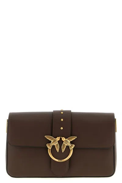 Pinko Edium Love One Slouchy Leather Bag In Orange