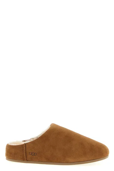 Ugg Slip-on Sandals With Smooth Suede Exterior In Brown