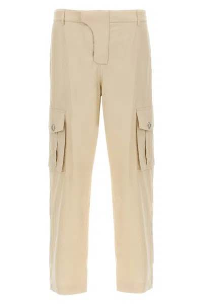 Balmain Cargo Cotton Pants Pockets In Neutral