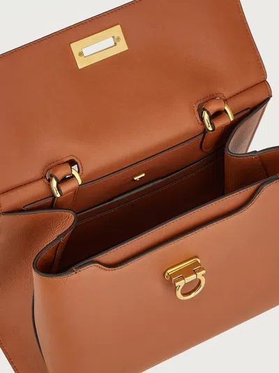 Ferragamo Logo Shoulder Bag In Brown