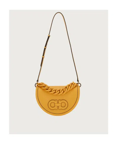 Ferragamo Logo Shoulder Bag In Yellow