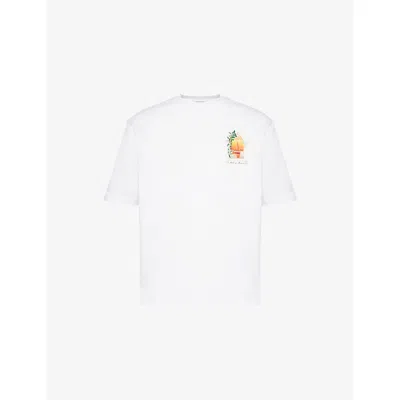 Belier Mens Off White Old Fashioned Crewneck Cotton-jersey T-shirt In White