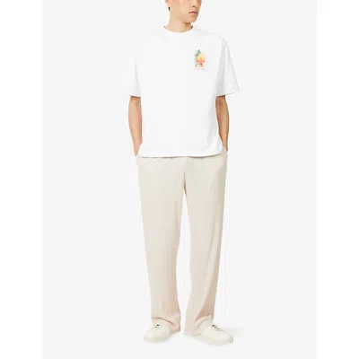 Belier Mens Off White Old Fashioned Crewneck Cotton-jersey T-shirt In White