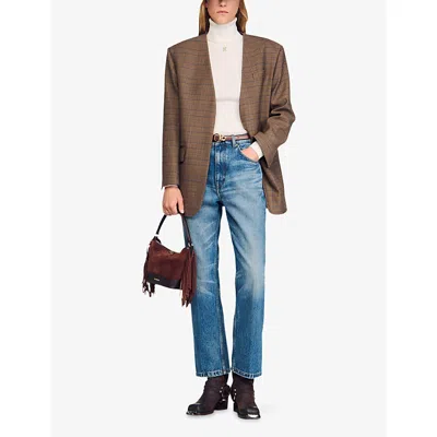 Sandro Womens Snow Turtleneck Long-sleeve Wool Blend Jumper In White