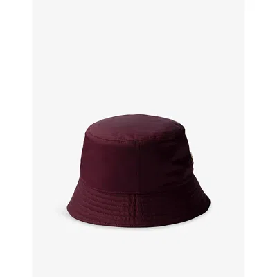 Prada Logo-plaque Nylon Bucket Hat In Red