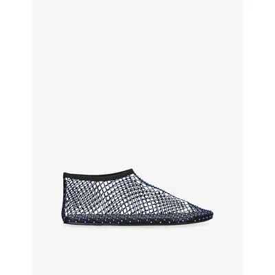 Christopher Esber Mesh Embellished Minette Ballet Flats In Blue