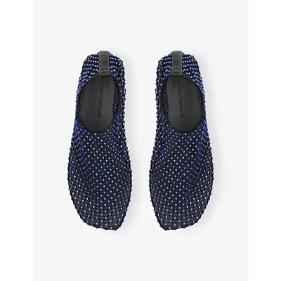 Christopher Esber Mesh Embellished Minette Ballet Flats In Blue