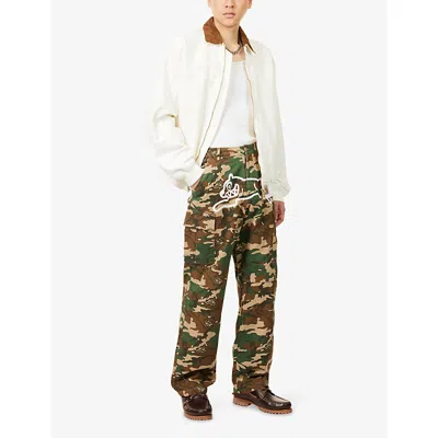 Icecream Running Dog Cargo Trousers In Green