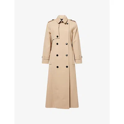 Me And Em And Em Womens Pale Camel Belted Relaxed-fit Stretch-woven Trench Coat In Neutral