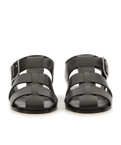 Aeyde Buckle Fastened Cut Out Sandals In Black