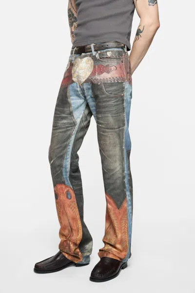 Acne Studios 2010 Printed Straight-leg Jeans In Multi