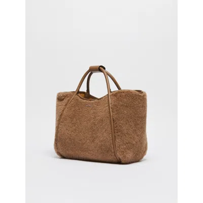 Max Mara Small Tmarin Teddy Top Handle Bag In Brown