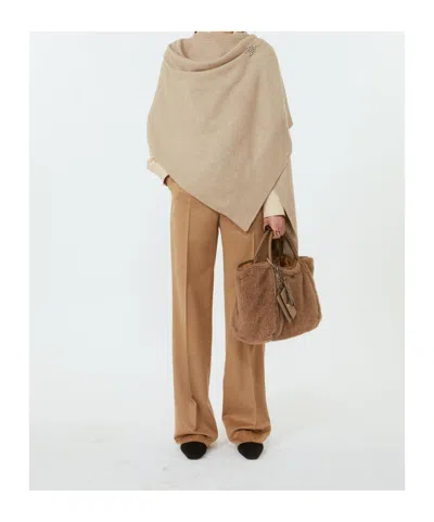 Max Mara Small Tmarin Teddy Top Handle Bag In Brown