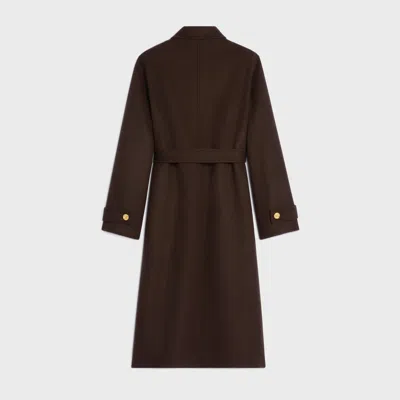 Celine Coat In Double Face Cashmere In Brown