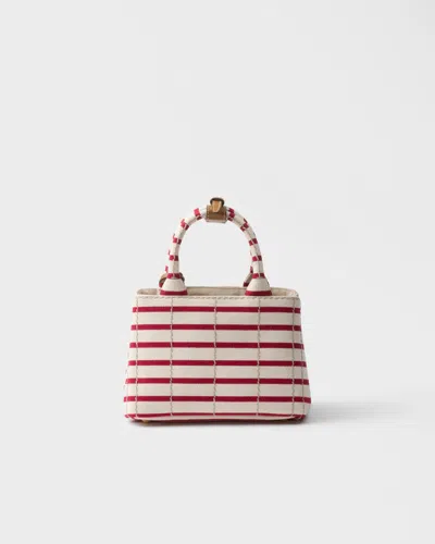 Prada Mini Handbag With Striped Design And Handle In Multi