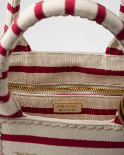 Prada Mini Handbag With Striped Design And Handle In Multi