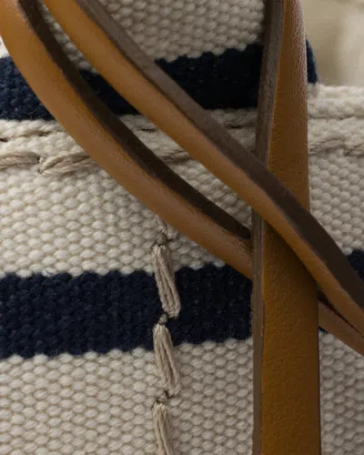 Prada Mini Handbag With Striped Design And Tag In Brown