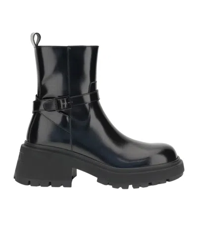 Jimmy Choo 'flat Chunky Sole Ankle Boots' In Black