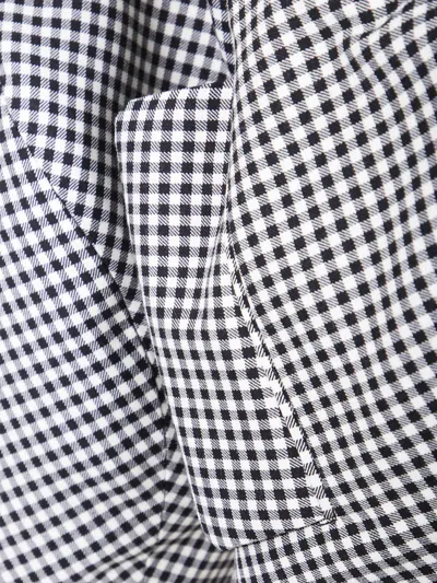 Comme Des Garçons Cropped Checkered Jacket Wide Sleeves In Gray