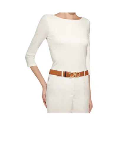 Ferragamo Reversible Gancini Belt In Brown