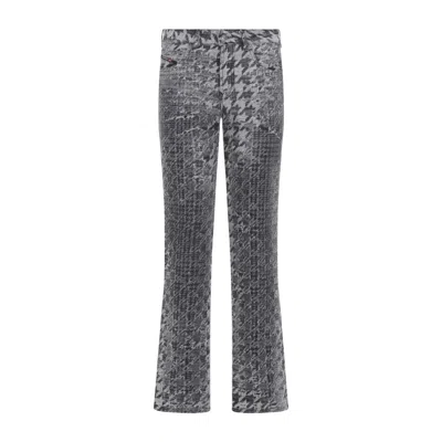 Diesel Houndstooth Pattern Jeans With Flared Leg Design In Gray