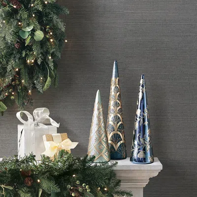 Frontgate Moonlit Merriment Glass Tree Trio