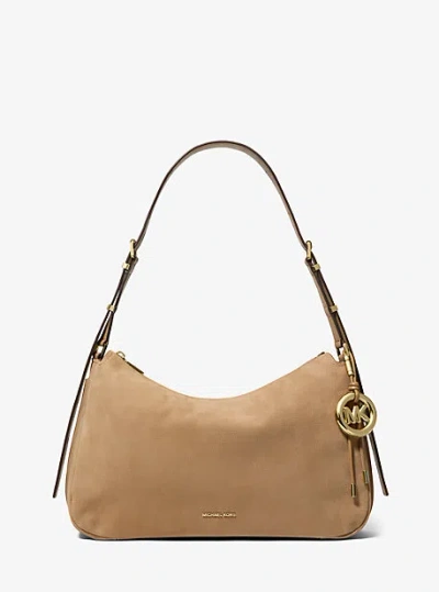 Michael Kors Nolita Medium Nubuck Shoulder Bag In Brown