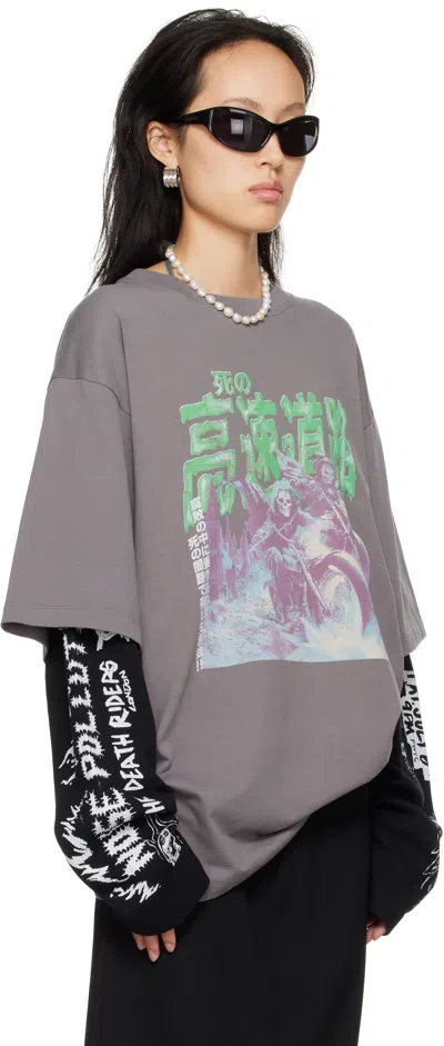 Lu'u Dan Double Deck T-shirt In Gray