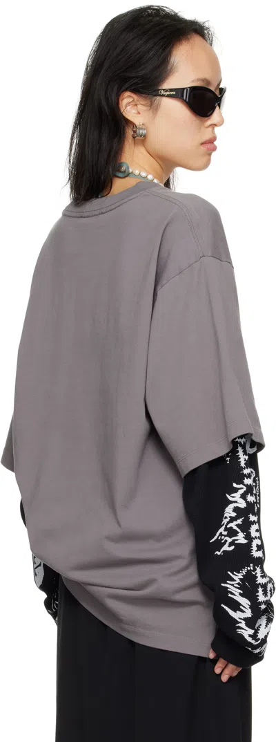 Lu'u Dan Double Deck T-shirt In Gray