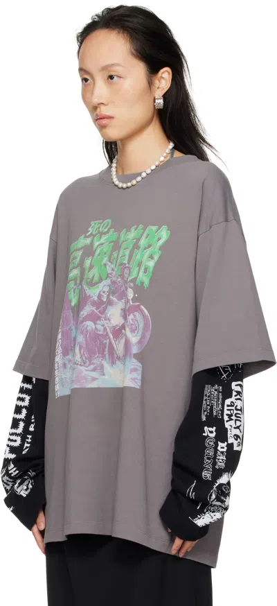 Lu'u Dan Double Deck T-shirt In Gray