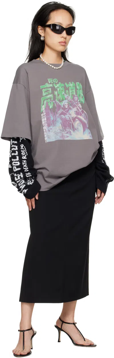 Lu'u Dan Double Deck T-shirt In Gray