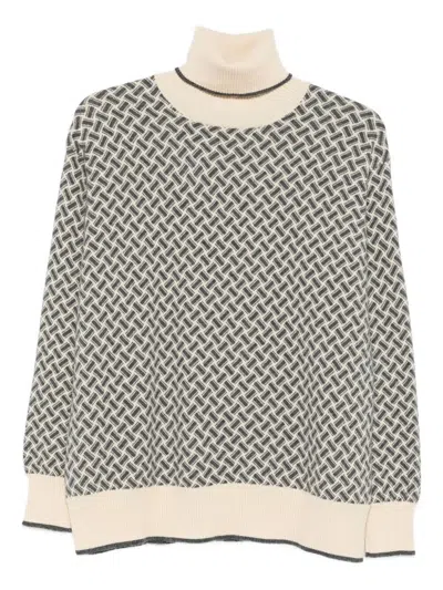 Drumohr Geometric-pattern Turtleneck Sweater In Multi