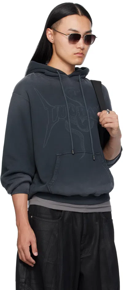 Lu'u Dan Gray Slouch Hoodie In Blue