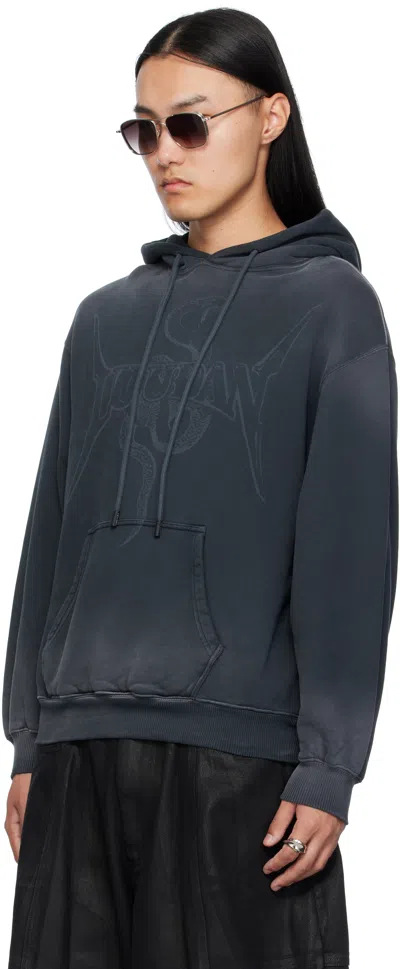 Lu'u Dan Gray Slouch Hoodie In Blue