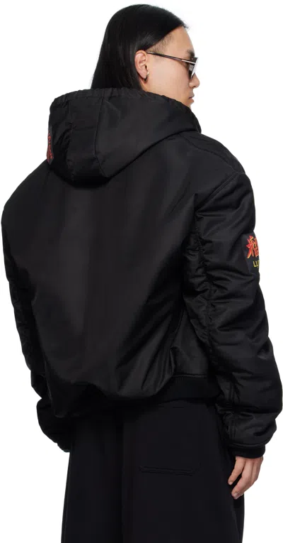 Lu'u Dan Black Distorted Ma1 Bomber Jacket In Black