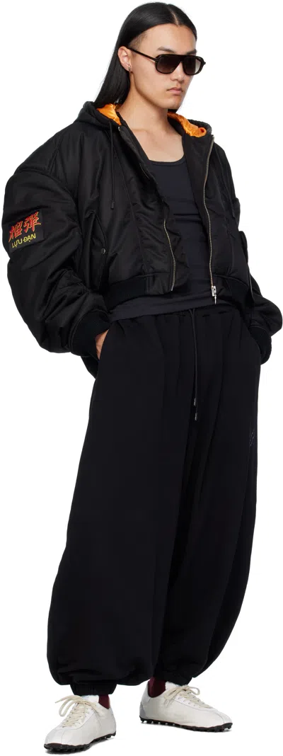 Lu'u Dan Black Distorted Ma1 Bomber Jacket In Black