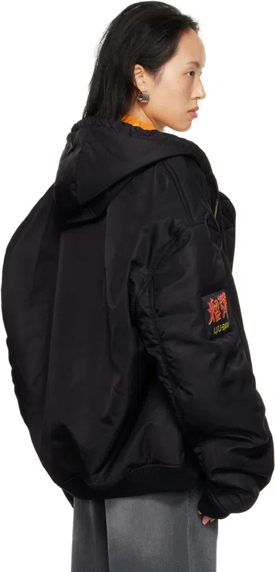 Lu'u Dan Black Patch Bomber Jacket In Black