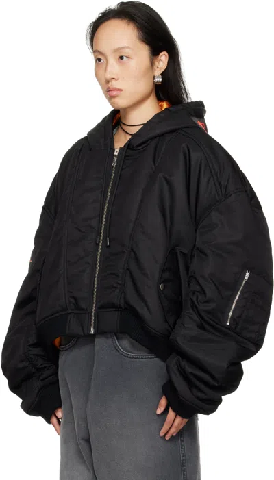Lu'u Dan Black Patch Bomber Jacket In Black
