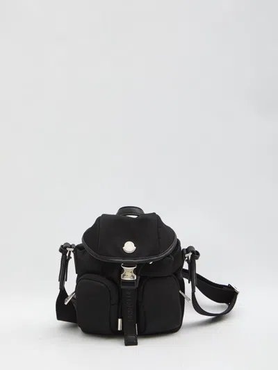 Moncler Versatile Polyester Backpack Adjustable Straps In Black