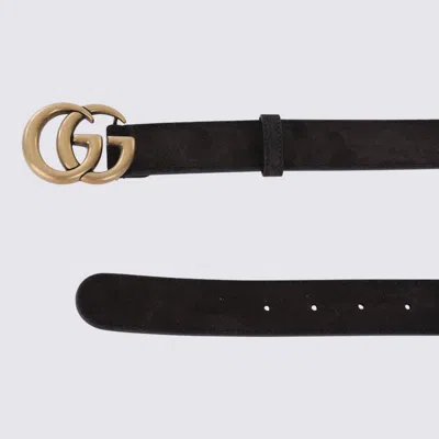 Gucci Men Gg Marmont Leather Belt In Black