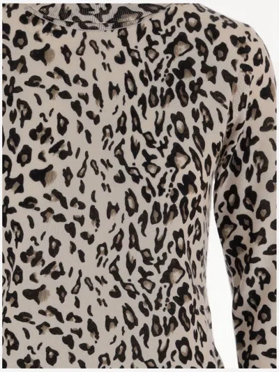 Allude Animal Print Wool And Cashmere Sweater In Red